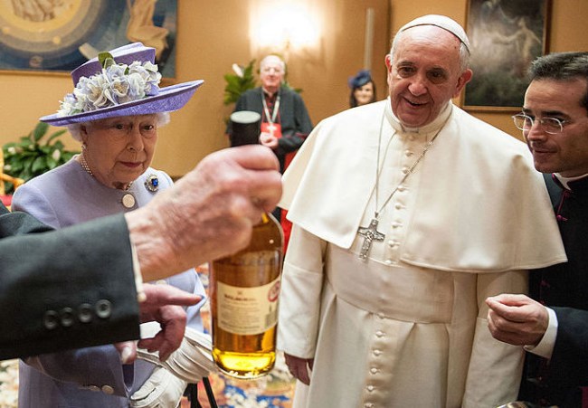 pope francis whiskey holy water