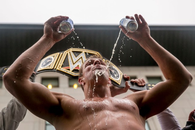 rob gronkowski defending wwe title touchdown