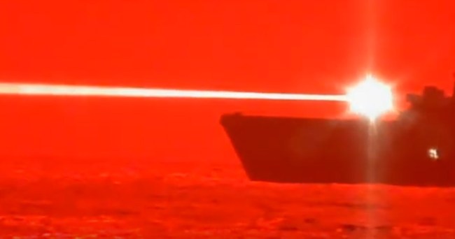 Navy Ship USS Portland Destroys Drone With A High-Energy Laser Cannon