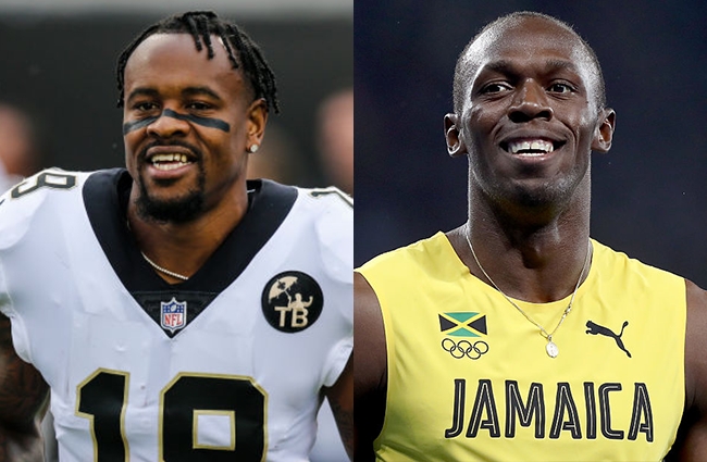 ted ginn jr usain bolt race
