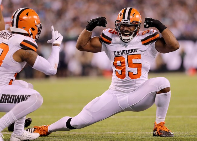 Myles Garrett Helps Protestor