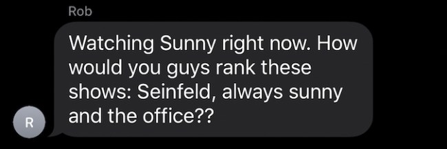 Text from Rob