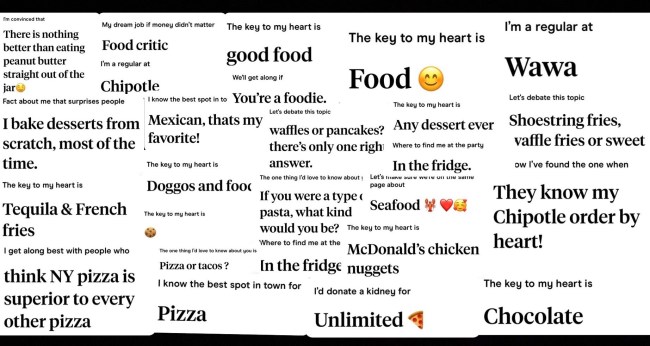 Hinge Food Collage