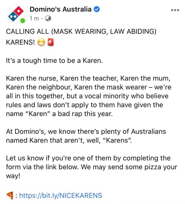 dominos cancels nice karens pizza promo