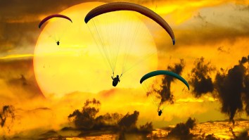 This Genius Attached A Sofa And TV To His Paraglider So He Can Watch Netflix While Flying In The Air