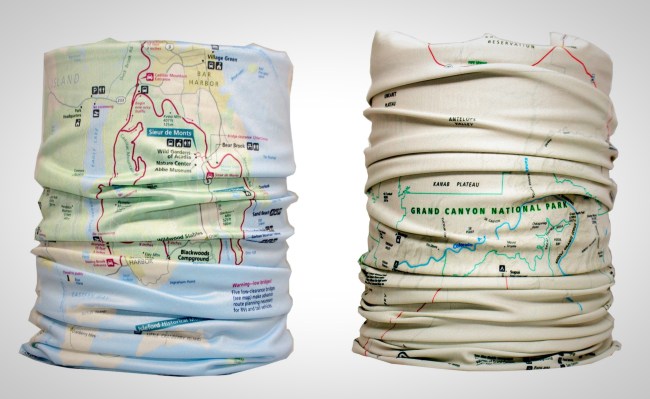 National Park Buffs Map Neck Gaiters