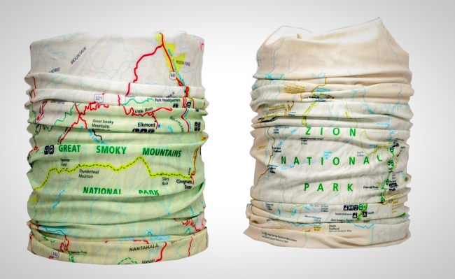 National Park Buffs Map Neck Gaiters