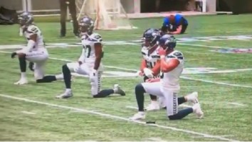 Seahawks And Falcons Players Took A Knee On The Field During Opening Kickoff
