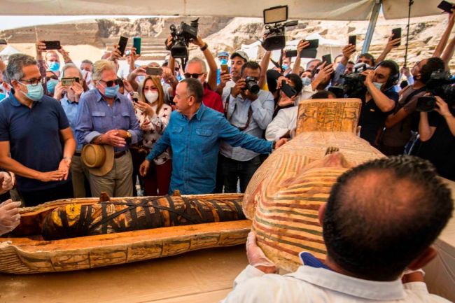 These sarcophagi were among 59 discovered at the burial site near Egypt's ancient Saqqara necropolis in Giza.