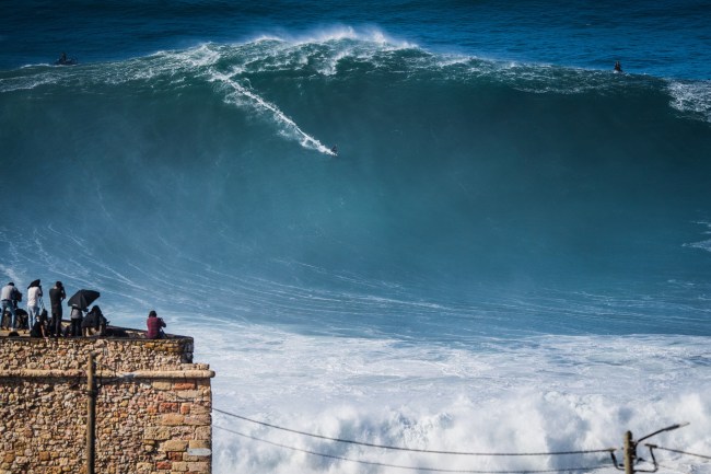 Nazare surfing Hurricane Epsilon