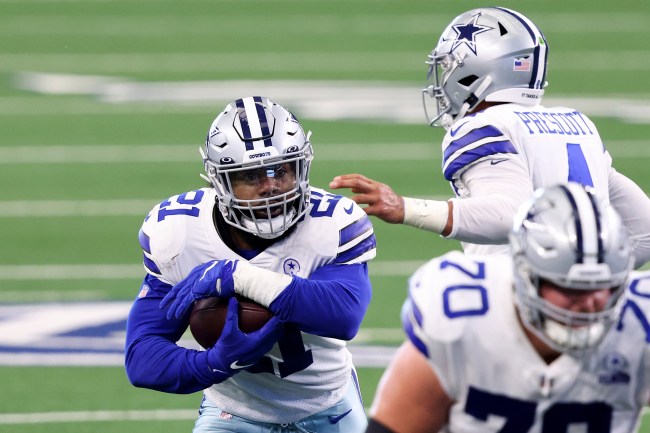Given Ezekiel Elliott's fumbling issues, some fans have a theory that it's his long sleeves causing him to lose the ball