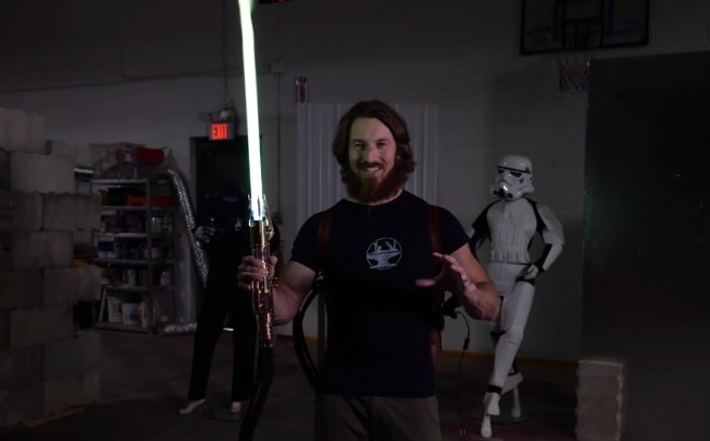 In 'Make It Real' series, Hacksmith Industries created the world's first retractable, plasma-based lightsaber based on Star Wars.