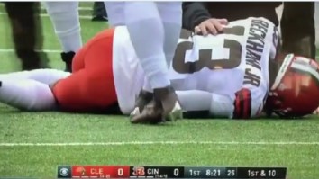 Odell Beckham Jr. Gets Injured After Attempting To Make Tackle Following Baker Mayfield Interception