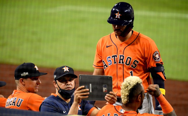 Baseball Fans Dressed In Cheating Houston Astros Halloween Costumes
