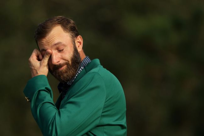 dustin johnson emotional crying masters interview