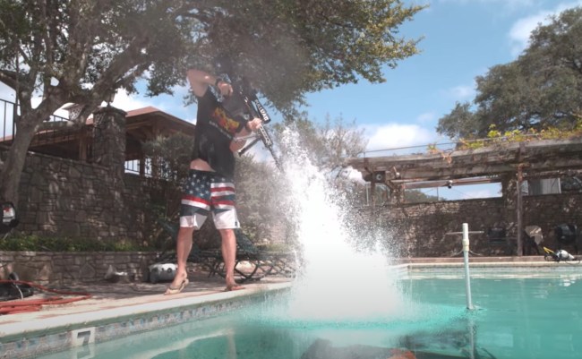 50 Caliber Rifle vs Pool