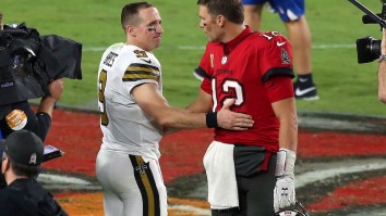 Tom Brady Shares Funny ‘History Channel’ Graphic Making Fun Of His Oldest NFL QB Showdown With Drew Brees
