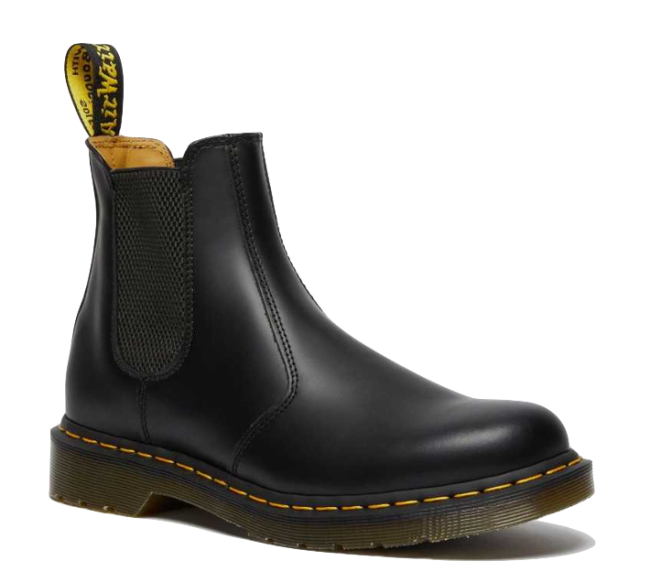 Dr. Martens 2976 Yellow Stitch Smooth Leather Chelsea Boots