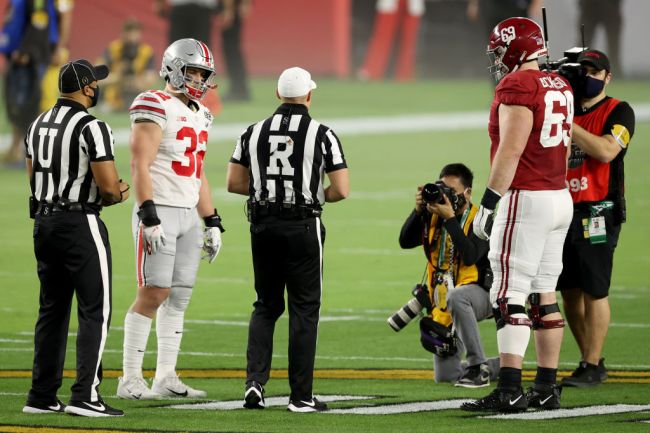 Landon Dickerson Alabama National Championship Coin Toss Miami Ohio State