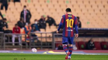 Lionel Messi Shown First Red Card At Barcelona After Hitting Opponent In The Back Of The Head