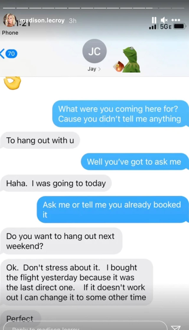 Southern Charm Madison LeCroy Shares Alleged Texts From Jay Cutler