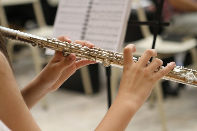 school band practices in tents