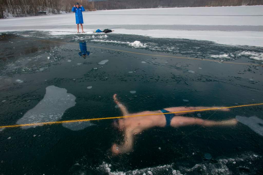 David Vencl free dive under ice world record