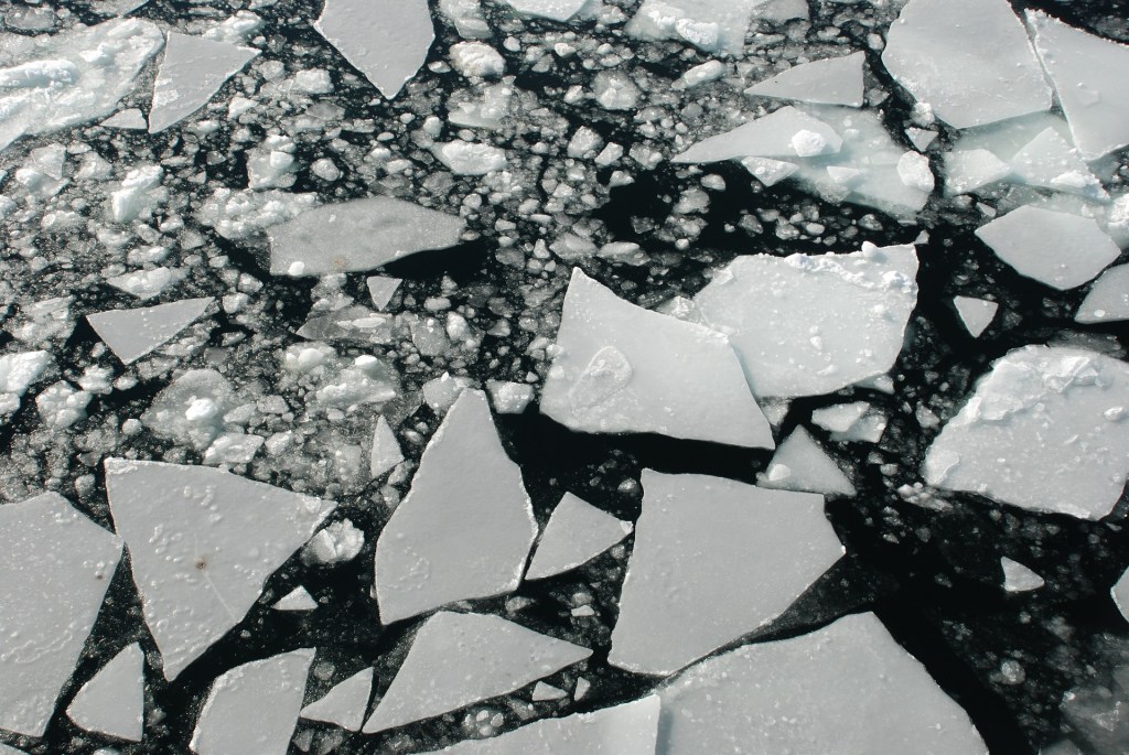 cracked ice pond