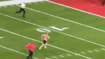 Fan Runs On The Field During Super Bowl, Breaks A Couple Tackles, And Reaches The End Zone
