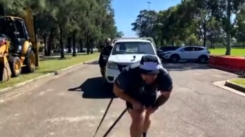 Guy Sets ‘World’s Strongest Marathon’ Record By Pulling 1.5-Ton Truck For 26.2 Miles