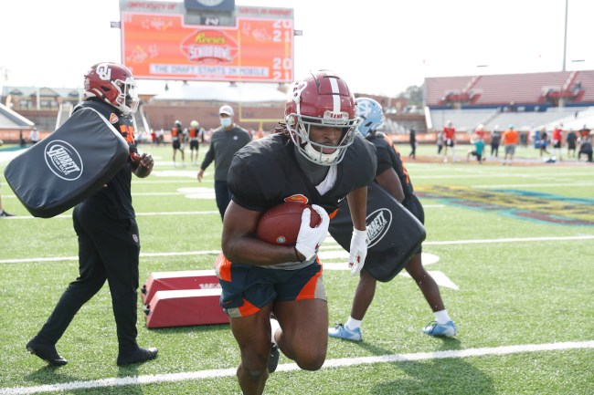 NFL Draft prospect Najee Harris drove nine hours after his flight got cancelled in order to support his teammate working out at the Alabama Pro Day