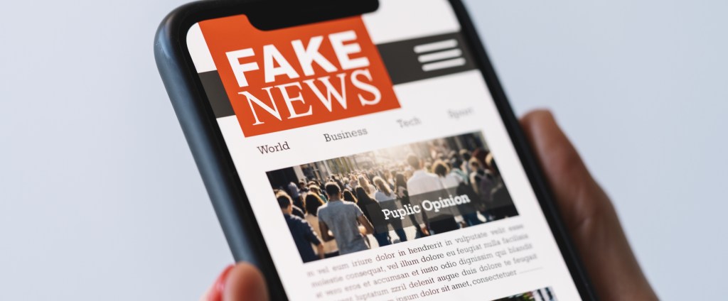 person reading fake news