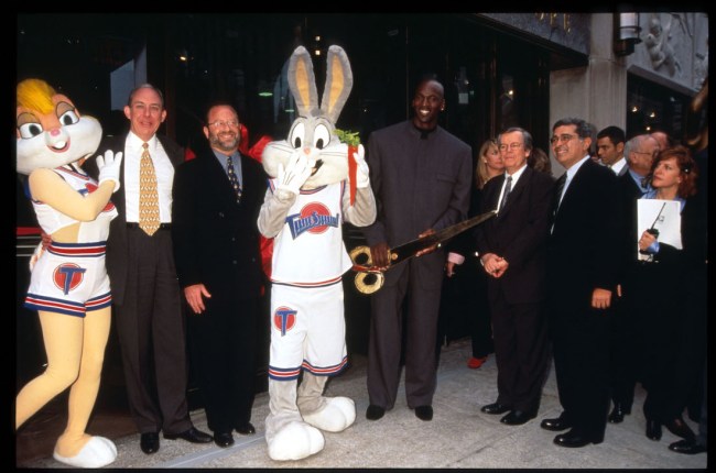Joe Pytka, the director for the original Space Jam movie, describes an alternate, which involved Michael Jordan hitting a homer for his baseball team