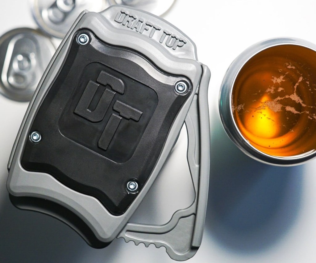 tool turns beer cans into cups