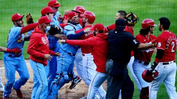 Benches Clear And Multiple Fights Break Out Between Reds And Cardinals After Nick Castellanos Angered Yadier Molina