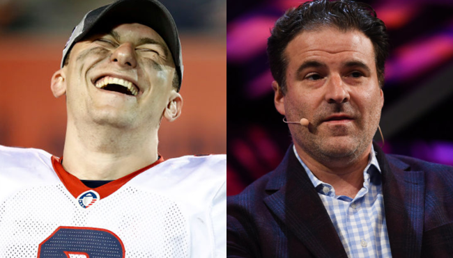 johnny-manziel-darren-rovell signed helmet