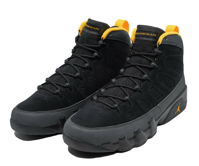 Air Jordan 9 University Gold Dark Charcoal