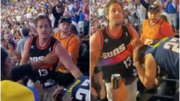 Nuggets Fan Does Interview To Claim He Didn’t Get Beat Up By ‘Suns In 4’ Guy Despite Clear Video Evidence