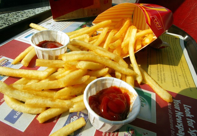 McDonald's hack from viral TikTok video on how to get free food, french fries refill policy.