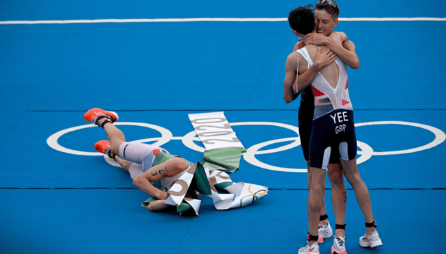 Norway triathlon gold medal olympics pukes