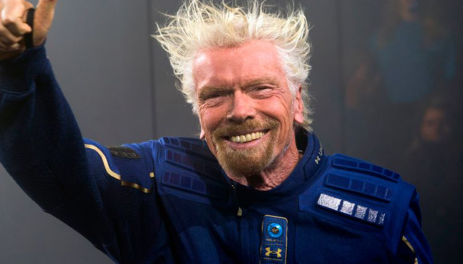 Richard Branson beating Jeff Bezos space