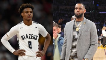 LeBron James Interrupts Bronny’s AAU Game To Confront PA Announcer Who Claimed He Only Got A Foul Call Because Of His Dad