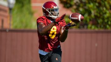 WATCH: USC Freshman TE Michael Trigg Is An Absolute Freak Of Nature, Cannot Be Tackled
