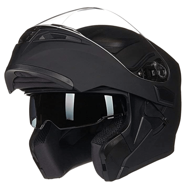 ILM Motorcycle Dual Visor Flip Up Modular Full Face Helmet