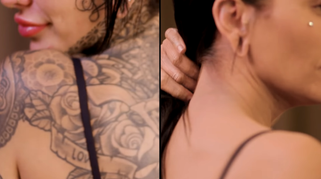 Woman With 80 Of Her Body Covered In Tattoos Erases Them With Makeup