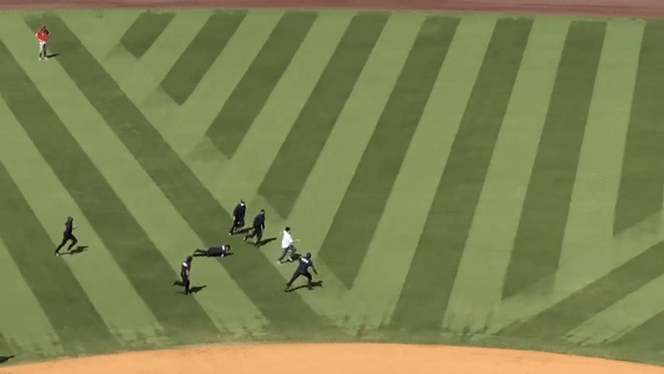 Dodgers Fan On Field Security Guard Pursuit