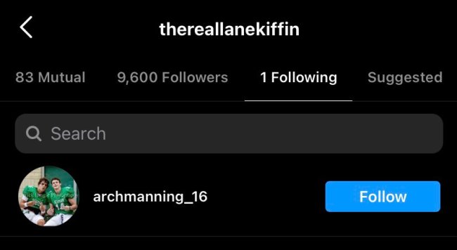 Lane Kiffin Ole Miss Instagram Arch Manning