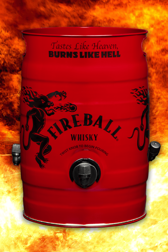 Fireball whiskey keg