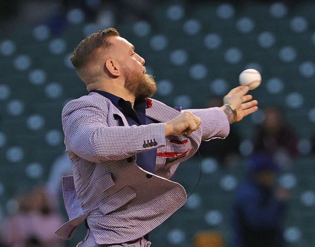 Reactions to Conor McGregor worst first pitch at Chicago Cubs game.