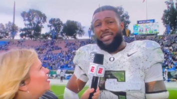 Oregon DE And Potential #1 Pick Kayvon Thibodeaux Drops F-Bomb During Live ESPN Interview After Monster Game Vs UCLA